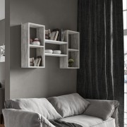 Полиця  T-11 Колір основний Бетон, Колір допоміжний Білий